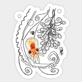 Baby Octopus Doodle - white Sticker